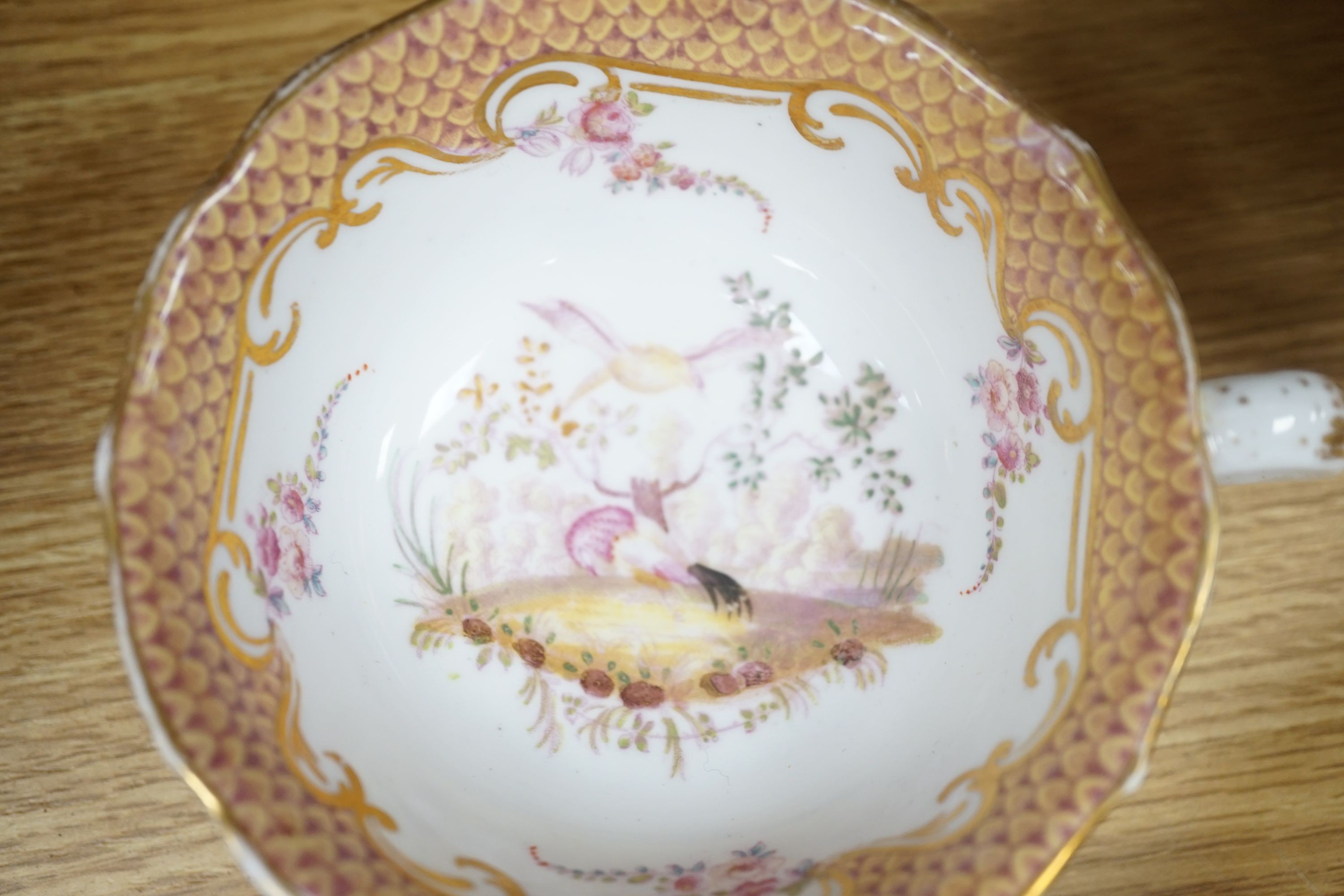 A Victorian porcelain tea service and two coffee cans